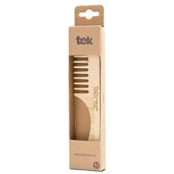TEK Hair Comb in ash Wood with Wide Teeth and Handle - Handmade in Italy