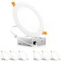 PARMIDA (6 Pack) 6 Inch 12W LED Recessed Ceiling Light with Junction Box, Dimmable Ultra-Thin Low Profile Wafer Can-Killer Panel Downlight, 900LM, IC Rated, ENERGY STAR & ETL-LISTED– 4000K Cool White