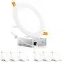 PARMIDA (6 Pack) 6 Inch 12W LED Recessed Ceiling Light with Junction Box, Dimmable Ultra-Thin Low Profile Wafer Can-Killer Panel Downlight, 900LM, IC Rated, ENERGY STAR & ETL-LISTED– 4000K Cool White