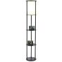 Adesso 3117-01 Stewart 62.5'' Round Floor Lamp – Lighting Fixture with Storage Shelves, Smart Switch Compatibility Lamp. Home Decor Accessories,Black Base Finish