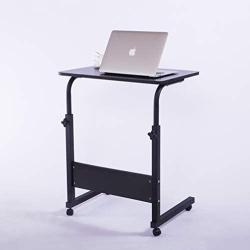 Laptop Cart 23.6'' Mobile Table Fancasa Movable Portable Adjustable Notebook Computer Stand with Wheels (Black)