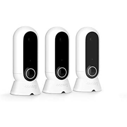 Canary Flex: 3 Camera Pack| Indoor Outdoor WiFi HD Security | Night Vision, Weatherproof, Wireless or Plug in, (Add 1YR Premium Service Plan FREE w/ Promotion), White