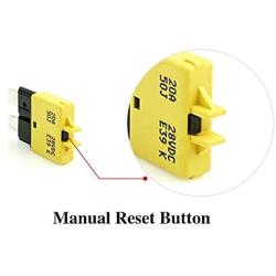 LENKRAD 20 Amp 5pcs Yellow Manual Reset Low Profile ATS Circuit Breakers 12V - 28V DC (20A)