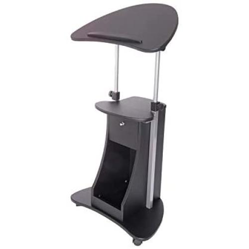 Techni Mobili Sit-to-Stand Mobile Medical Laptop Computer Cart, Black