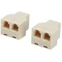 RJ12 6P6C 1 Female to 2 Female Telephone Line Splitters, Uvital Telephone Landline Cable Connector and Separator(Yellow,2 Pack)