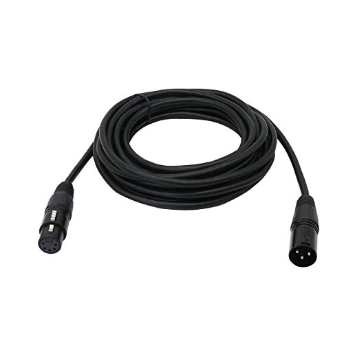 (5m) DMX Stage Light Cable,DJ XLR Cable,SinLoon 3-Pin Male XLR to 5-Pin Female XLR DMX Turnaround Connection for Blue Yeti Pro,Moving Head Light Par Light Spotlight with XLR Input & Output (3Male)