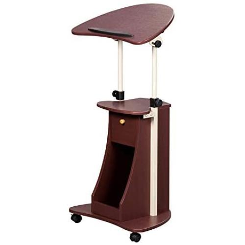 Techni Mobili Sit-to-Stand Mobile Medical Laptop Computer Cart, Chocolate