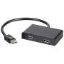 Monoprice 121972 2-Port DisplayPort 1.2 to DisplayPort Multi-Stream Transport (MST) Hub, DP to DP, Black, 7.6 x 5.8 x 1.3