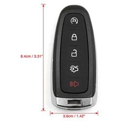 uxcell New 5 Buttons Uncut Insert Key Fob Remote Control Case Shell Replacement M3N5WY8609 for Ford MKS MKT 2013-2014