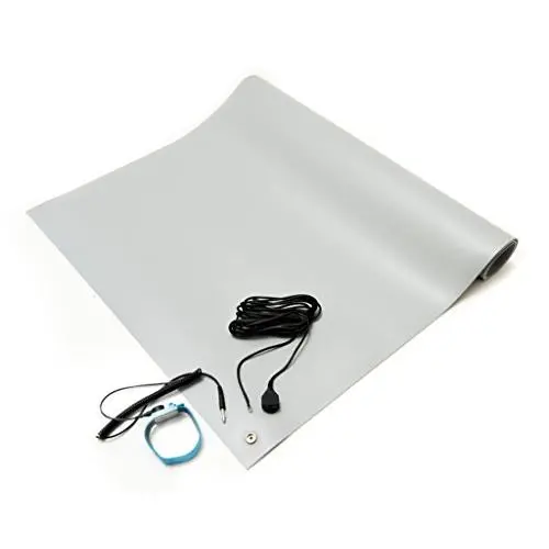 Bertech - 1059-2x3GKT -1059 ESD Mat Kit (Made in USA), 2 Feet Wide x 3 Feet Long x 0.094 Inches Thick, Gray, Includes a Wrist Strap and Grounding Cord, RoHS and REACH Compliant Bertech - 1059-2x3GKT -1059 ESD Mat Kit (Made in USA), 2 Feet Wide x 3 Feet Long x 0.094 Inches Thick, Gray, Includes a Wrist Strap and Grounding Cord, RoHS and REACH Compliant