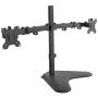 Mount-It! Dual Monitor Stand | Double Monitor Desk Stand Fits Two x 21 22 23 24 27 28 30 32 Inch Computer Screens | Freestanding Base | 2 Heavy Duty Full Motion Adjustable Arms | VESA Compatible