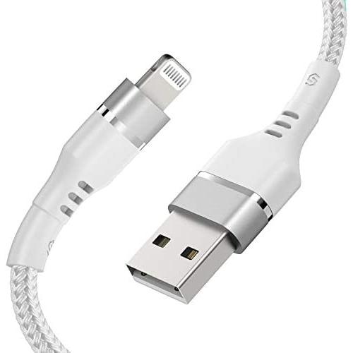 Syncwire iPhone Charger Lightning Cable 4ft [Apple MFI Certified] Upgraded Nylon Braided Fast Charging & Syncing Apple Charger Cord for iPhone 12 11 XS Max XR X 8 Plus 7 Plus 6 Plus Se iPad - Silver