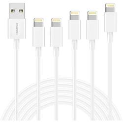 CNANKCU iPhone Charger,MFi Certified Lightning Cable 5 Pack(3-3-6-6-10ft) Durable High-Speed Charging & Data Syncing Cord Compatible iPhone 11/Pro/Xs Max/XR/X/8/8Plus and More -White