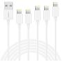 CNANKCU iPhone Charger,MFi Certified Lightning Cable 5 Pack(3-3-6-6-10ft) Durable High-Speed Charging & Data Syncing Cord Compatible iPhone 11/Pro/Xs Max/XR/X/8/8Plus and More -White