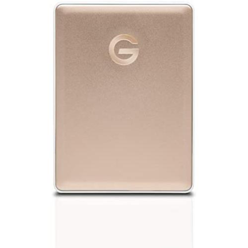 G-Technology 2TB G-DRIVE Mobile USB-C (USB 3.1 Gen 1) Portable External Hard Drive, Gold - 0G10340