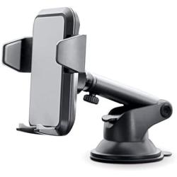 Upgraded Car Phone Holder KLKE Universal Cell Phone Holder for Car Strong Suction Cup Dashboard Windshield Car Phone Mount with Quick Release Landscape Portrait Mode for iPhone Samsung Galaxy LG