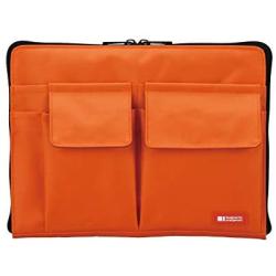 LIHIT LAB Bag Laptop Sleeve with Storage Pockets (Bag-in-Bag), 7.1 x 9.8 Inches, Orange (A7553-4)