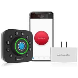 ULTRALOQ U-Bolt Pro Smart Lock + Bridge WiFi Adaptor, 6-in-1 Keyless Entry Door Lock with WiFi, Bluetooth, Biometric Fingerprint and Keypad, Smart Door Lock Front Door, Deadbolt Lock Edition