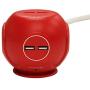 Accell Power Cutie - Compact Surge Protector with 3 Tamper Resistant 540J Surge Protected AC outlets and 4 USB-A Charging Ports, 4ft Cord, Red