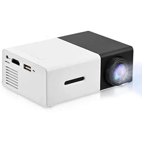 Vbestlife Mini Projector,Portable 1080P 600lm 4 : 3 LED Projector Home Cinema Theater Movie Support Laptop PC Smartphone HDMI Input,Great Gift Pocket Projector for Party Camping (Black&White)