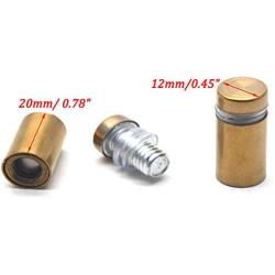 Antrader 12-Pack 4/9'' x 1'' Stainless Steel Glass Standoff Mounts, Wall Standoffs Advertising Nails Hardware, Polished Gold