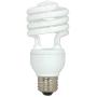Satco S7224 18-Watt Medium Base T2 Mini Spiral, 2700K, 120V, Equivalent to 75-Watt Incandescent Lamp for Enclosed Fixtures