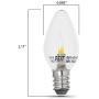 Feit Electric BPC7/LED Three LED Night Light Bulb with Candelabra Base, Clear, Pack of 2