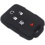Ezzy Auto Black and Blue Silicone Rubber Key Fob Case Key Cover Key Jacket Skin for Enclave Colorado Silverado 1500 Suburban Tahoe Yukon Sierra 1500