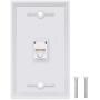 1 Port Ethernet Wall Plate - PHIZLI Cat6 Ethernet Cable Wall Plate Female to Female Faceplate - White