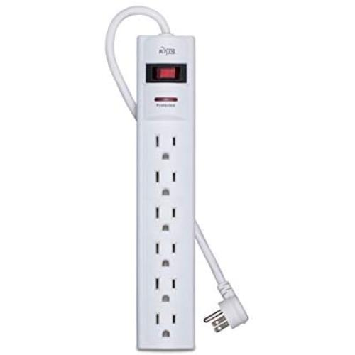 KMC 6-Outlet Surge Protector Power Strip with 15-Foot Cord, 1200 Joule, Overload Protection