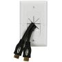 DATA COMM Electronics 45-0017-WH Split Style TV Plate with Flexible AV/HDMI Cable Pass-Through - White