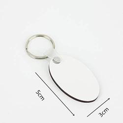 Fbaby 10pcs DIY Sublimation Double-Sided Heat Transfer Keychain Blanks Wooden Hard Board Key Rings White Blank MDF Key Chain for Heat Press (Oval)