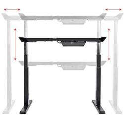 Monoprice Height Adjustable Sit-Stand Riser Table Desk Frame - Black with Electric Dual Motor, Compatible with Desktops from 43 Inches Up to 87 Inches Wide - Workstream Collection