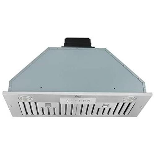 Awoco Built-in/Insert Stainless Steel Range Hood, 4-Speed, 600 CFM, LED Lights, Baffle Filters for Wood Hood (30'')