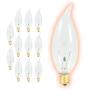 6O Watt Flame Tip Candelabra Light Bulbs | CA10 Clear Finish E12 Base 2700K Soft White CFC | Dimmable 6OW 580 Lumens | Decorative Chandelier Bulbs | Incandescent 12 Pack by GoodBulb