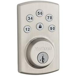 Kwikset 99070-101 Powerbolt 2 Door Lock Single Cylinder Electronic Keyless Entry Deadbolt Featuring SmartKey Security in Satin Nickel