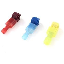 Hilitchi 140pcs T Tap Wire Connectors T-Tap Quick Splice Electrical Wire Tap Connector 22-16/16-14/12-10 Gauge and Fully Insulated Male Spade Disconnect Terminals Set