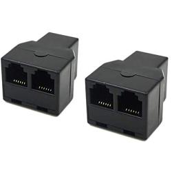 SINCODA 2 Pack RJ12 6P6C 3 Female Telephone Splitter Adapter,RJ12 6P6C Female to Two 6P6C Female,for Landline,FAX