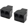 SINCODA 2 Pack RJ12 6P6C 3 Female Telephone Splitter Adapter,RJ12 6P6C Female to Two 6P6C Female,for Landline,FAX