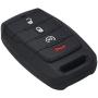 WEIBISS 2 Pack 4 Buttons Soft Silicone Rubber Remote Smart Key Fob Cover Case Protector Holder Jacket Compatible with Dodge Ram 1500 2019 2020, Black