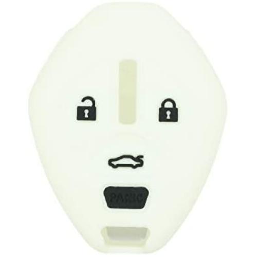 SEGADEN Silicone Cover Protector Case Holder Skin Jacket Compatible with MITSUBISHI 4 Button Remote Key Fob CV4522 White