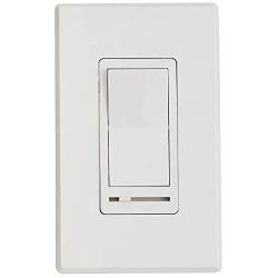Hamilton Hills LED Dimmer Switch with Faceplate Cover | Magnetic Low Voltage Dimmable Electrical Light Switch for LED Lights in Wall Include Wallplate White