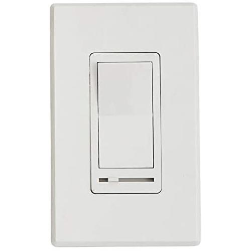 Hamilton Hills LED Dimmer Switch with Faceplate Cover | Magnetic Low Voltage Dimmable Electrical Light Switch for LED Lights in Wall Include Wallplate White
