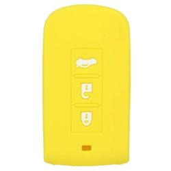 SEGADEN Silicone Cover Protector Case Holder Skin Jacket Compatible with MITSUBISHI Smart Remote Key Fob CV2520 Yellow