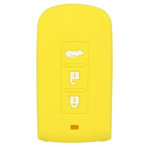 SEGADEN Silicone Cover Protector Case Holder Skin Jacket Compatible with MITSUBISHI Smart Remote Key Fob CV2520 Yellow