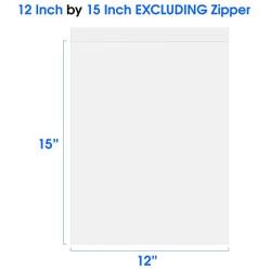 Spartan Industrial - 12” X 15” (100 Count) 2 Mil Clear Reclosable Zip Plastic Poly Bags with Resealable Lock Seal Zipper