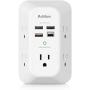 USB Wall Charger, Surge Protector, 5 Outlet Extender with 4 USB Charging Ports ( 1 USB C Outlet, 4.5A Total) 3-Sided 1800J Power Strip Multi Plug Outlets Wall Adapter Spaced for Home Travel Office