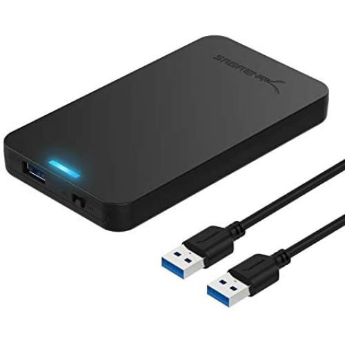 SABRENT 2.5-Inch SATA to USB 3.0 Tool-Free External Hard Drive Enclosure [Optimized for SSD, Support UASP SATA III] Black (EC-UASP)