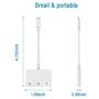 3.5mm Headphone Jack Adapter, 3 in 1 Audio and Charge Headphone Splitter for Phone 11 /11 Pro /XS /XS Max /XR /X /8 /8 Plus /7 /7 Plus, Support Fast Charge (White)