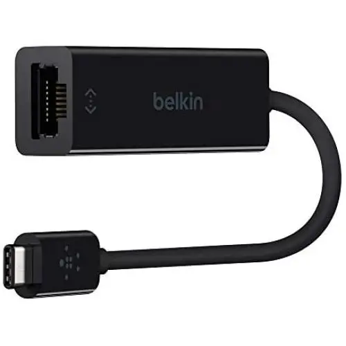 Belkin USB-IF Certified USB Type C (USB-C) to Gigabit Ethernet Adapter, Compatible with USB-C Devices including New MacBook, MacBook Pro (2016), XPS and ChromeBook Pixel (F2CU040btBLK)